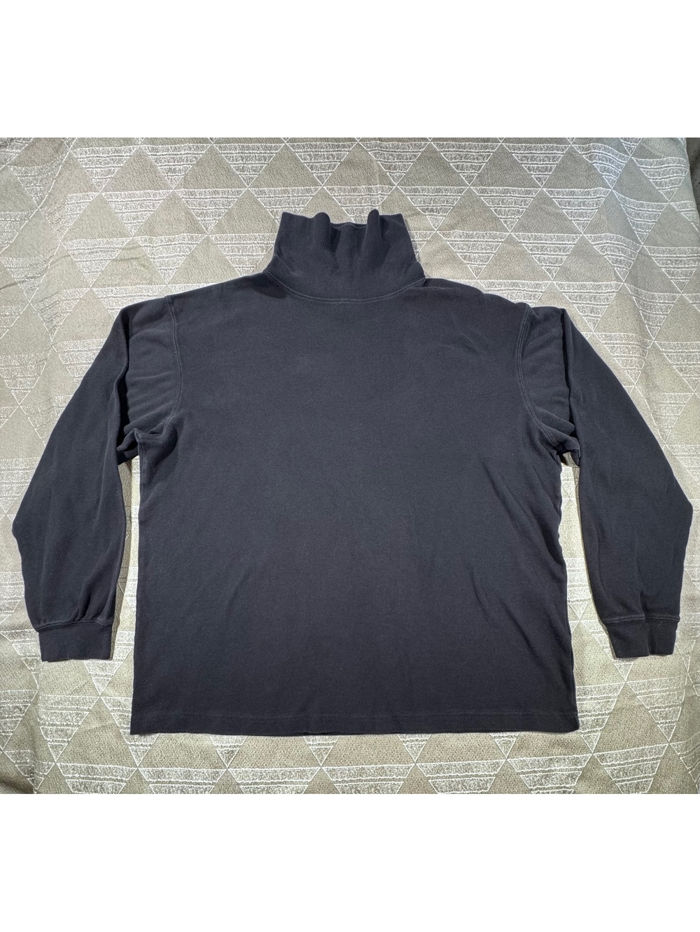Ivy Crew Men's Black Turtleneck Long Sleeve Shirt 100% Cotton - Size XL